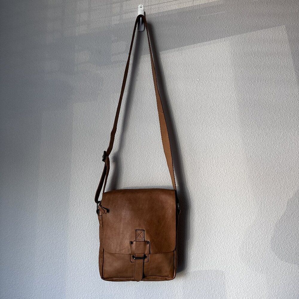 Harbour 2nd Leather Brown Bag Flap Crossbody Shoulder Messenger
